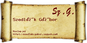 Szedlák Gábor névjegykártya