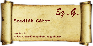 Szedlák Gábor névjegykártya